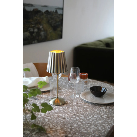 CELIA Rechargeable Table Antique Brass B/O Markslojd