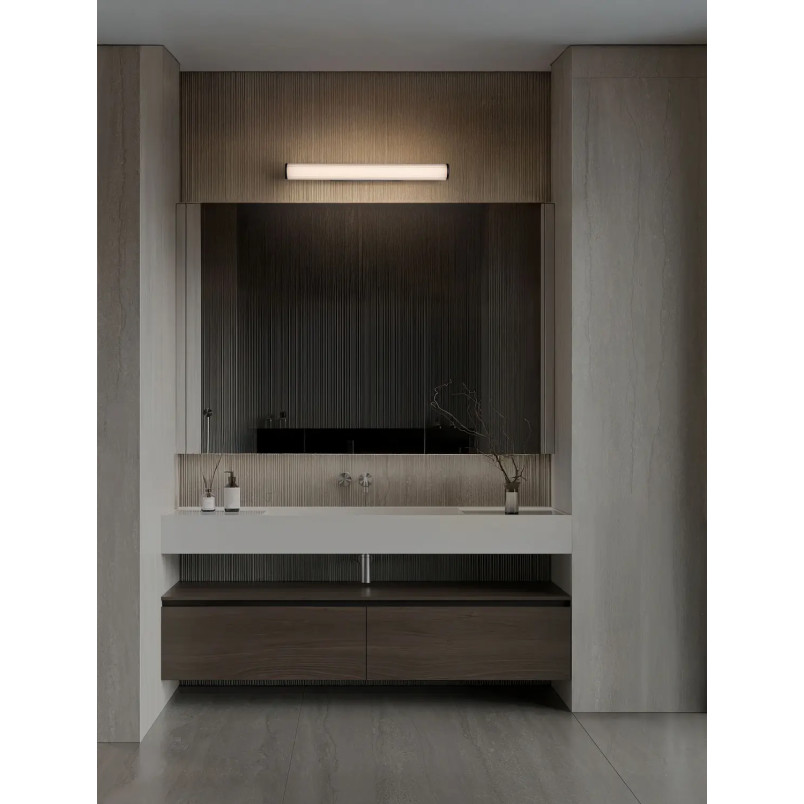 Kinkiet podłużny do łazienki Compre 60cm LED 3000-4000K przezroczysty / czarny