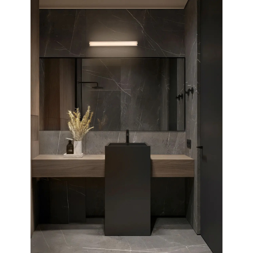 Kinkiet podłużny do łazienki Compre 60cm LED 3000-4000K przezroczysty / szczotkowane złoto