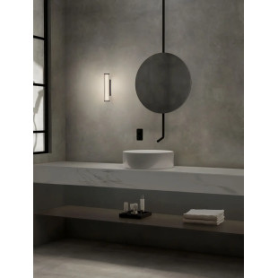 Kinkiet podłużny do łazienki Compre 30cm LED 3000-4000K przezroczysty / czarny