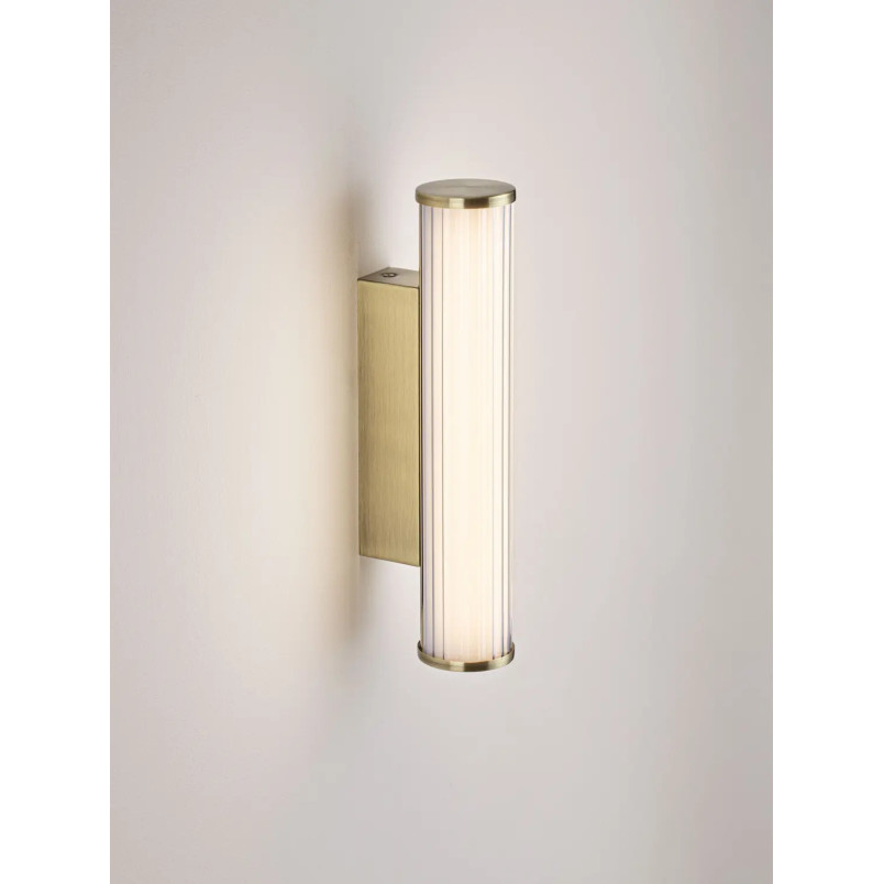 Kinkiet podłużny do łazienki Compre 30cm LED 3000-4000K przezroczysty / szczotkowane złoto