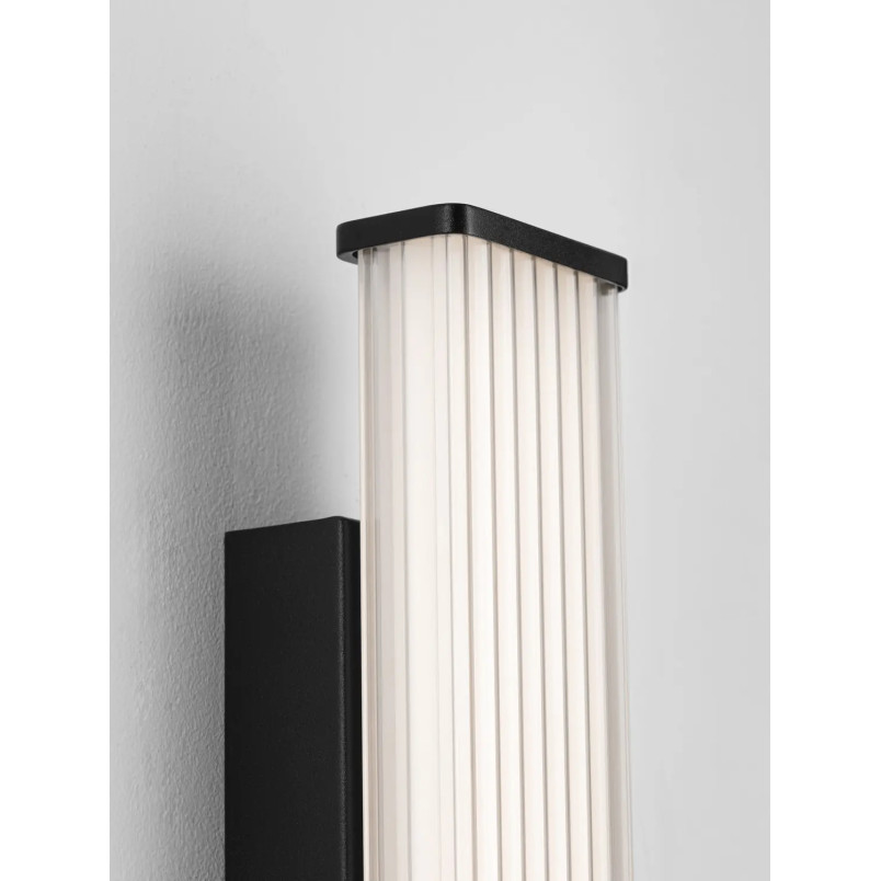Kinkiet podłużny do łazienki Compre Flat 30cm LED 3000-4000K przezroczysty / czarny