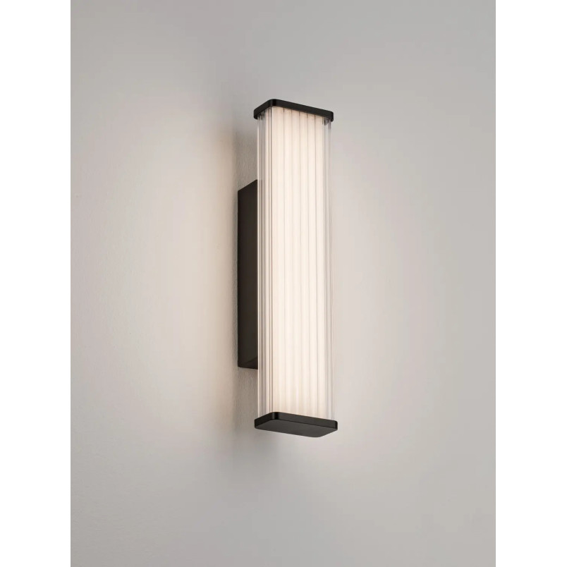 Kinkiet podłużny do łazienki Compre Flat 30cm LED 3000-4000K przezroczysty / czarny