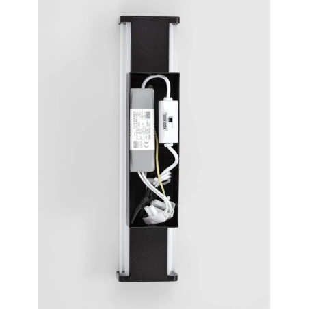 Kinkiet podłużny do łazienki Compre Flat 30cm LED 3000-4000K przezroczysty / czarny
