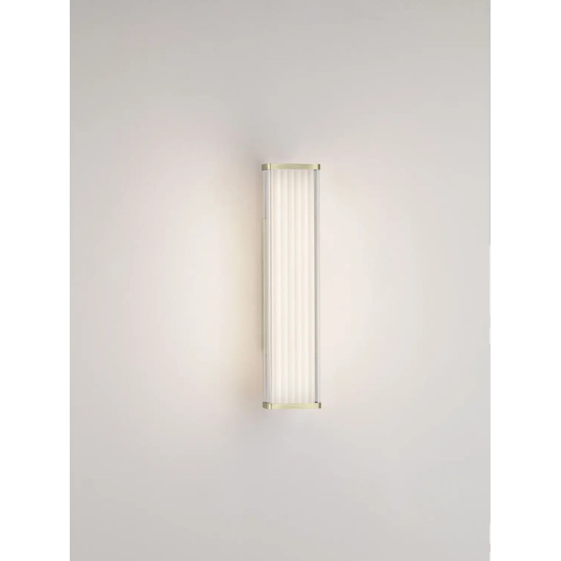 Kinkiet podłużny do łazienki Compre Flat 30cm LED 3000-4000K przezroczysty / szczotkowane złoto