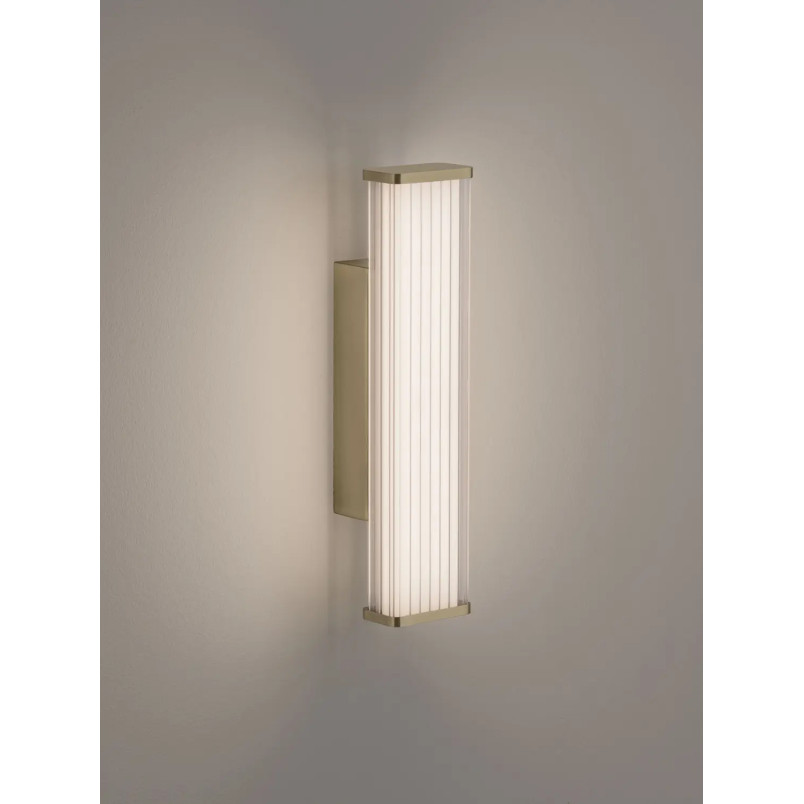 Kinkiet podłużny do łazienki Compre Flat 30cm LED 3000-4000K przezroczysty / szczotkowane złoto