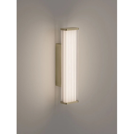 Kinkiet podłużny do łazienki Compre Flat 30cm LED 3000-4000K przezroczysty / szczotkowane złoto