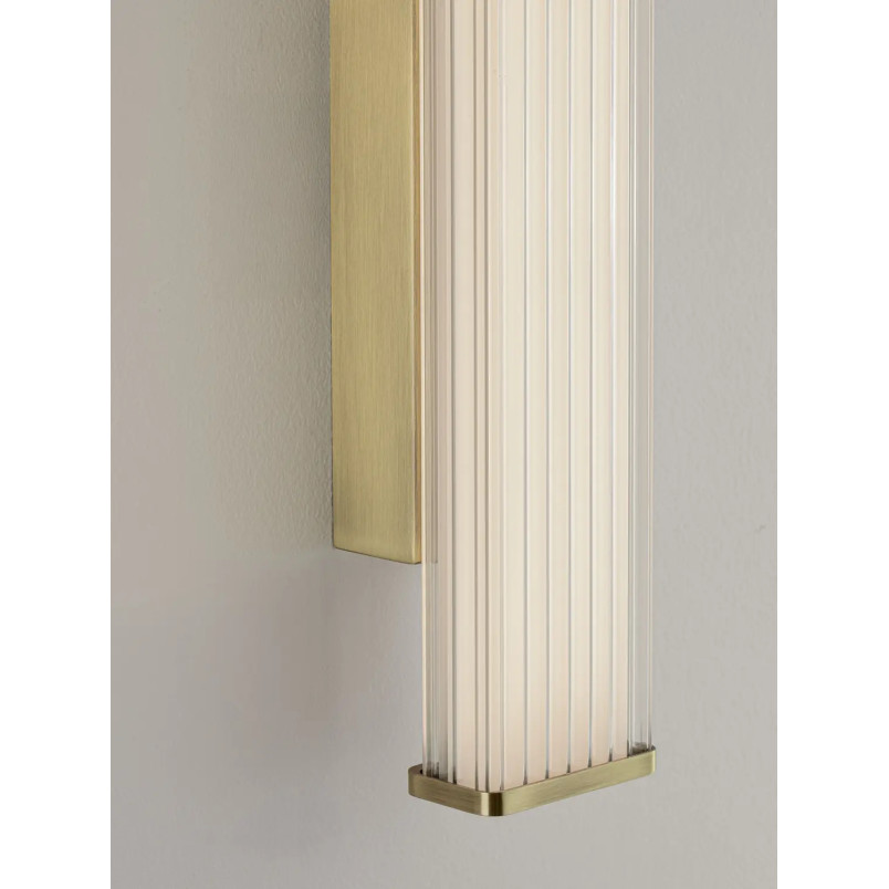 Kinkiet podłużny do łazienki Compre Flat 30cm LED 3000-4000K przezroczysty / szczotkowane złoto