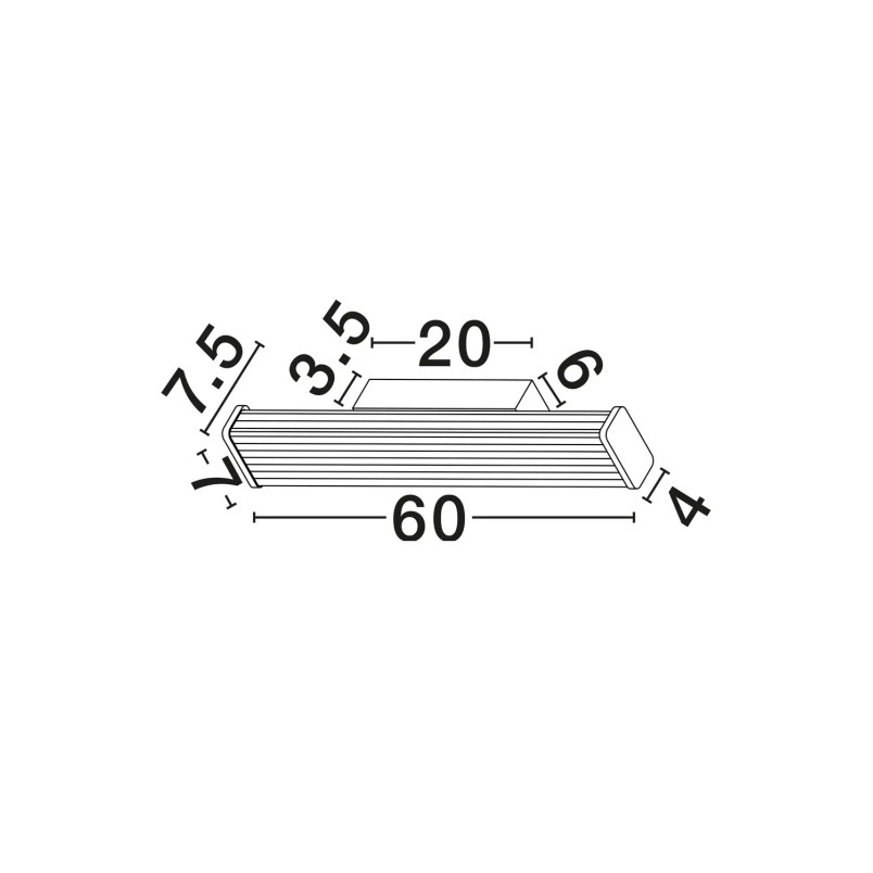 Kinkiet podłużny do łazienki Compre Flat 60cm LED 3000-4000K przezroczysty / czarny