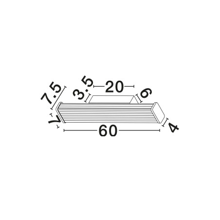 Kinkiet podłużny do łazienki Compre Flat 60cm LED 3000-4000K przezroczysty / czarny
