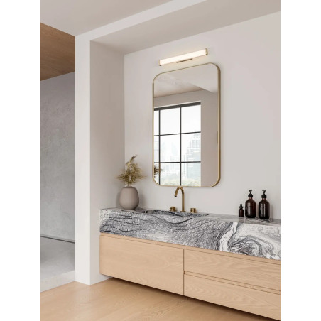 Kinkiet podłużny do łazienki Compre Flat 60cm LED 3000-4000K przezroczysty / szczotkowane złoto