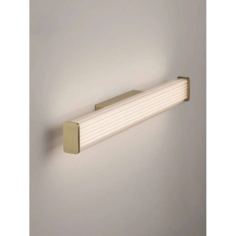 Kinkiet podłużny do łazienki Compre Flat 60cm LED 3000-4000K przezroczysty / szczotkowane złoto