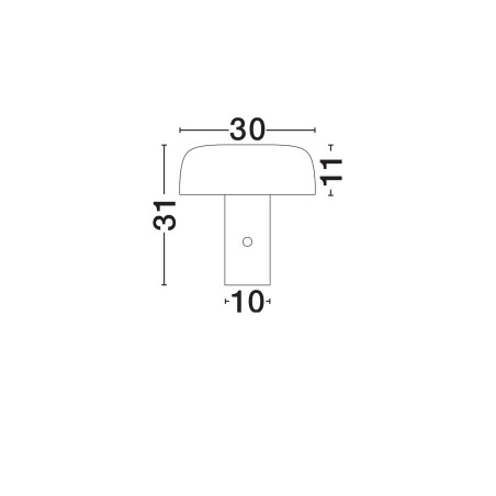 Lampa stołowa "grzybek" ze ściemniaczem Ridotti 30cm LED 3000K kremowa