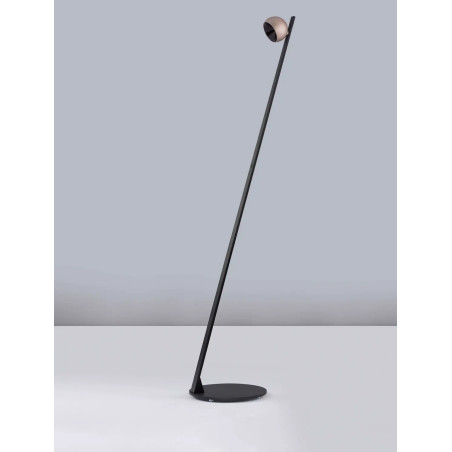 Lampa podłogowa kula z dotykowym ściemniaczem Niccio LED 3000K H:146,5cm złoty beż / czarny