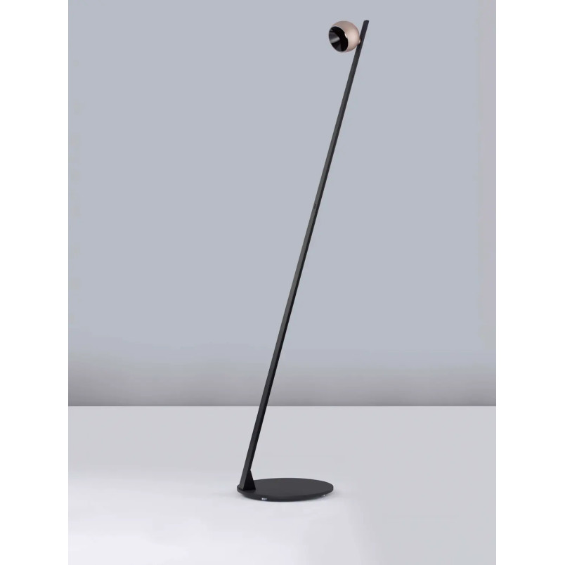 Lampa podłogowa kula z dotykowym ściemniaczem Niccio LED 3000K H:146,5cm złoty beż / czarny