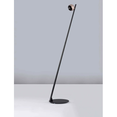 Lampa podłogowa kula z dotykowym ściemniaczem Niccio LED 3000K H:146,5cm złoty beż / czarny