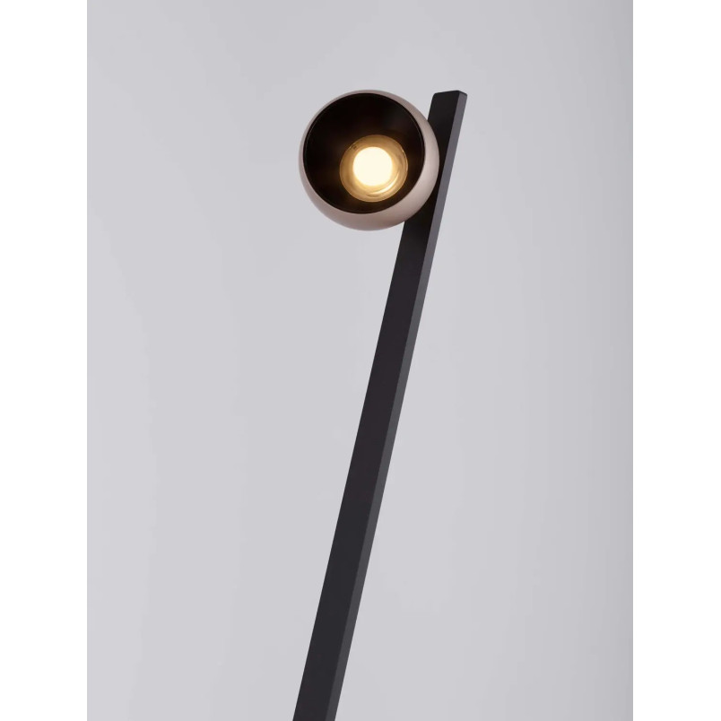 Lampa podłogowa kula z dotykowym ściemniaczem Niccio LED 3000K H:146,5cm złoty beż / czarny