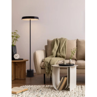 Lampa podłogowa designerska z płaskim kloszem Alto 40cm H136cm LED 3000K czarna