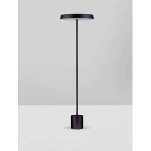 Lampa podłogowa designerska z płaskim kloszem Alto 40cm H136cm LED 3000K czarna