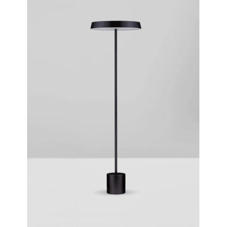 Lampa podłogowa designerska z płaskim kloszem Alto 40cm H136cm LED 3000K czarna