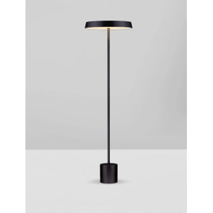 Lampa podłogowa designerska z płaskim kloszem Alto 40cm H136cm LED 3000K czarna