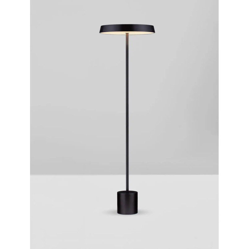 Lampa podłogowa designerska z płaskim kloszem Alto 40cm H136cm LED 3000K czarna
