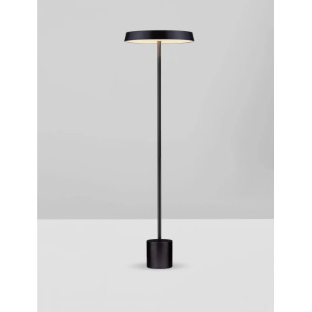 Lampa podłogowa designerska z płaskim kloszem Alto 40cm H136cm LED 3000K czarna