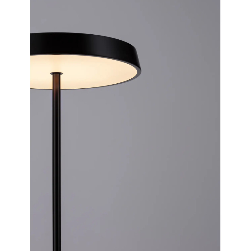 Lampa podłogowa designerska z płaskim kloszem Alto 40cm H136cm LED 3000K czarna