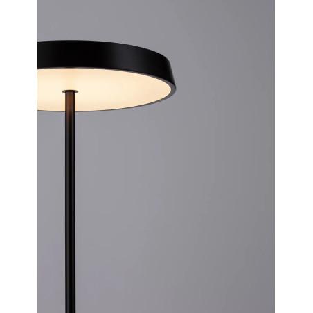 Lampa podłogowa designerska z płaskim kloszem Alto 40cm H136cm LED 3000K czarna