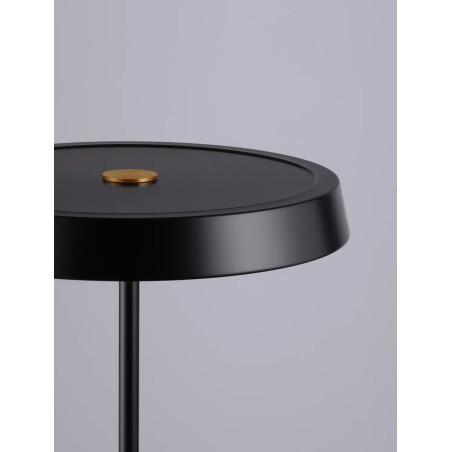 Lampa podłogowa designerska z płaskim kloszem Alto 40cm H136cm LED 3000K czarna