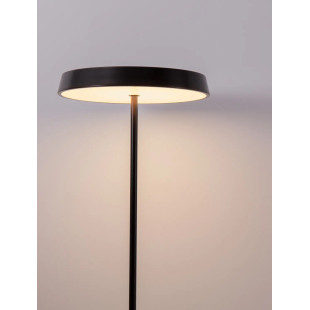 Lampa podłogowa designerska z płaskim kloszem Alto 40cm H136cm LED 3000K czarna