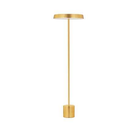Lampa podłogowa designerska z płaskim kloszem Alto 40cm H136cm LED 3000K satynowe złoto