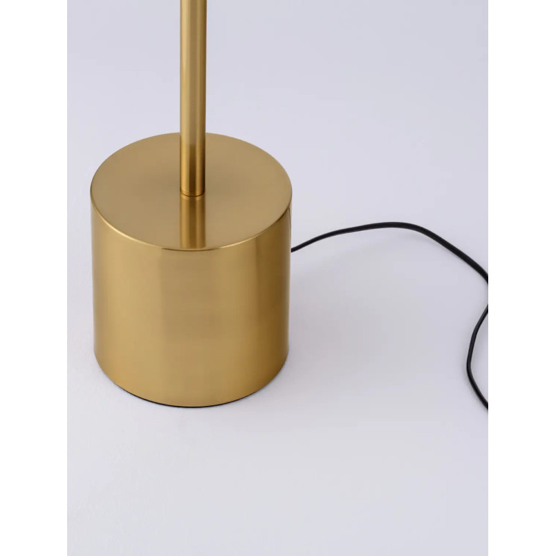 Lampa podłogowa designerska z płaskim kloszem Alto 40cm H136cm LED 3000K satynowe złoto