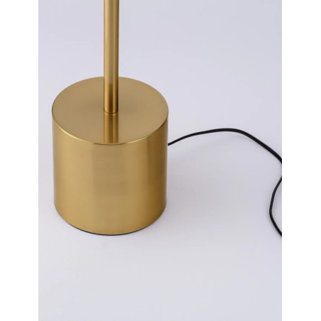 Lampa podłogowa designerska z płaskim kloszem Alto 40cm H136cm LED 3000K satynowe złoto