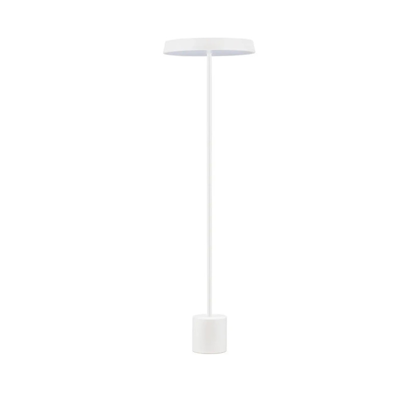 Lampa podłogowa designerska z płaskim kloszem Alto 40cm H136cm LED 3000K biała