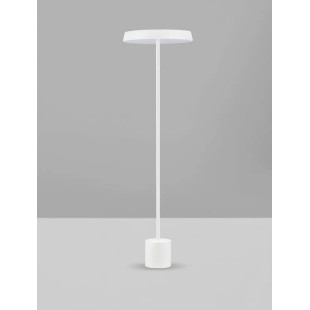Lampa podłogowa designerska z płaskim kloszem Alto 40cm H136cm LED 3000K biała