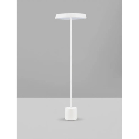 Lampa podłogowa designerska z płaskim kloszem Alto 40cm H136cm LED 3000K biała