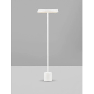 Lampa podłogowa designerska z płaskim kloszem Alto 40cm H136cm LED 3000K biała