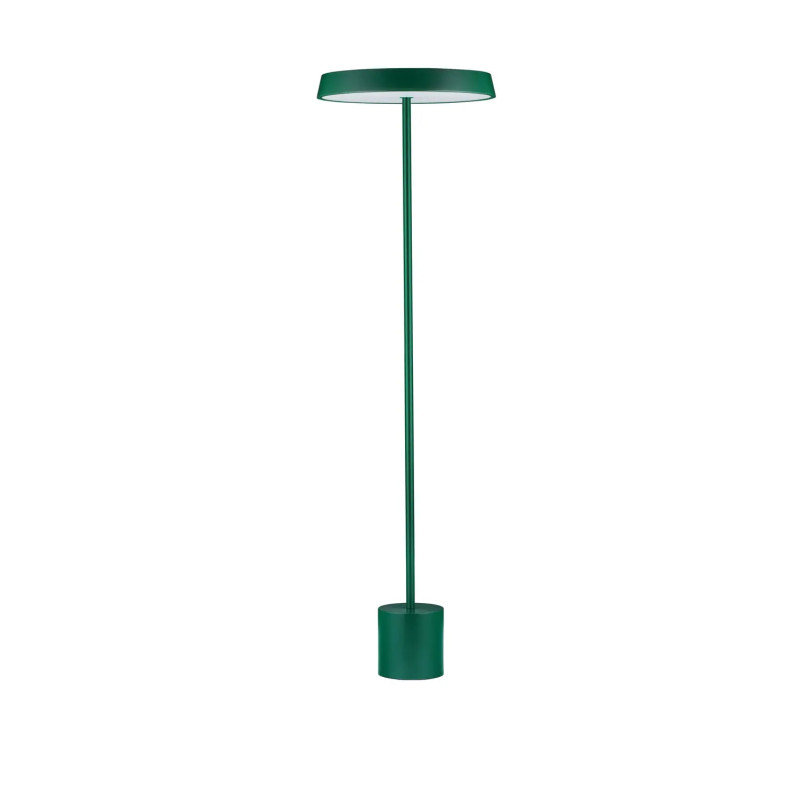 Lampa podłogowa designerska z płaskim kloszem Alto 40cm H136cm LED 3000K zielona