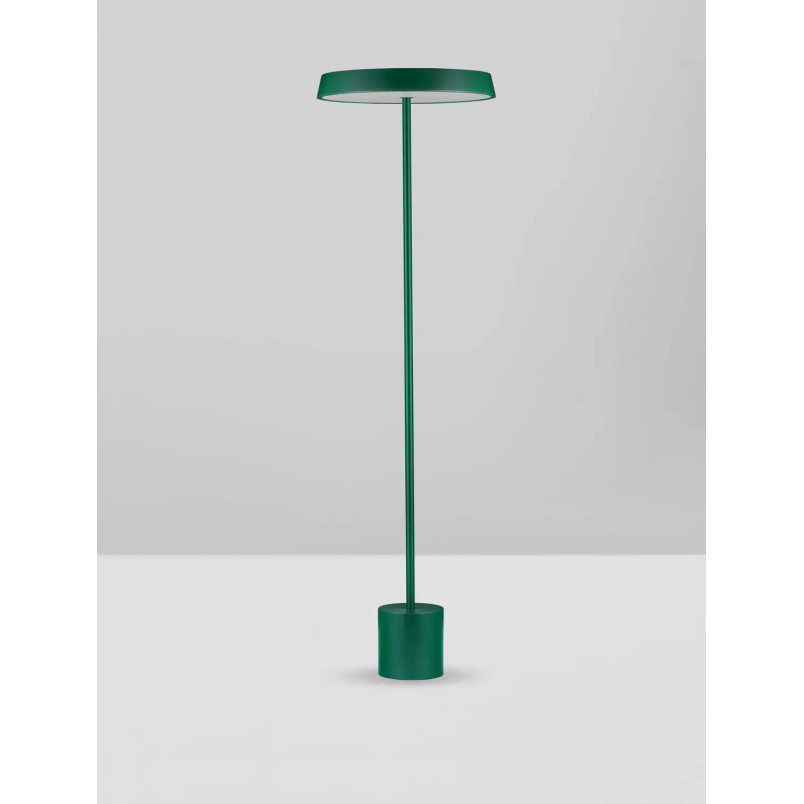 Lampa podłogowa designerska z płaskim kloszem Alto 40cm H136cm LED 3000K zielona