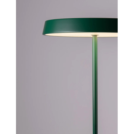 Lampa podłogowa designerska z płaskim kloszem Alto 40cm H136cm LED 3000K zielona