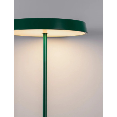 Lampa podłogowa designerska z płaskim kloszem Alto 40cm H136cm LED 3000K zielona