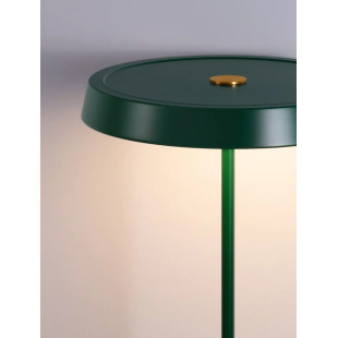 Lampa podłogowa designerska z płaskim kloszem Alto 40cm H136cm LED 3000K zielona