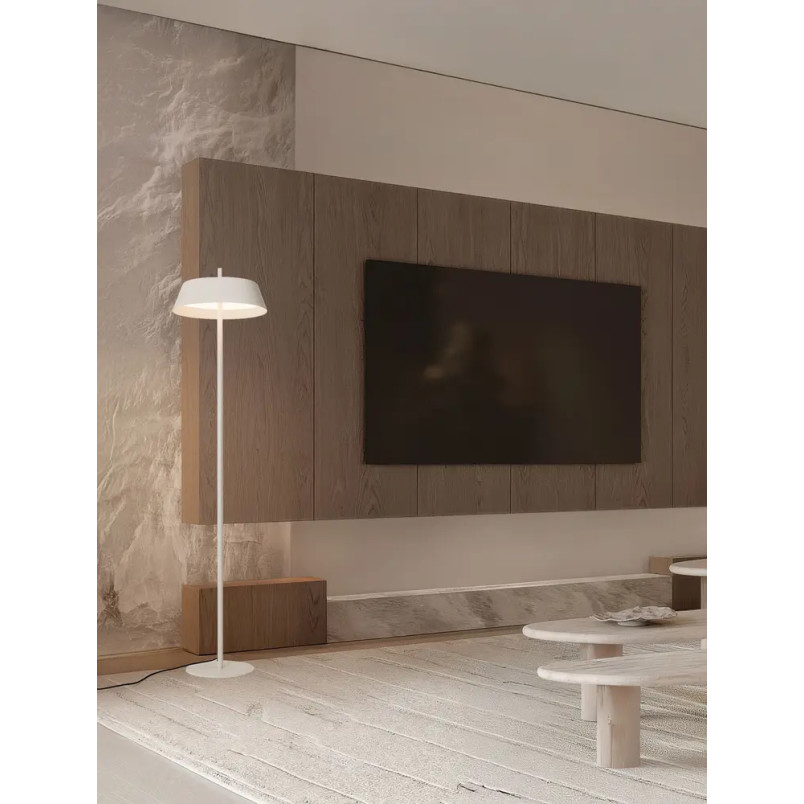 Lampa podłogowa modern ze ściemniaczem Roggio 147cm LED 3000K biała