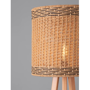 Lampa podłogowa trójnóg drewniany z plecionym kloszem Letto 39cm H165cm 