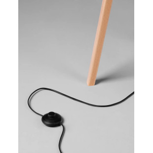 Lampa podłogowa trójnóg drewniany z plecionym kloszem Letto 39cm H165cm 