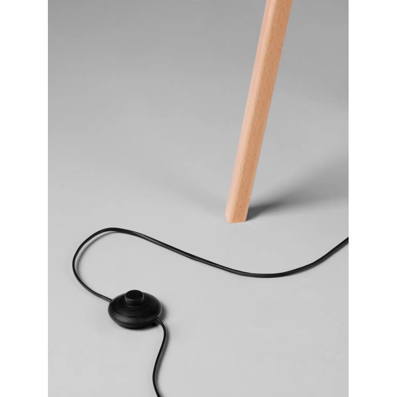 Lampa podłogowa trójnóg drewniany z plecionym kloszem Letto 39cm H165cm 