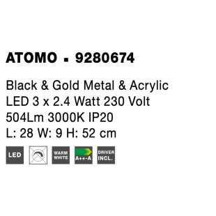 Lampa stołowa designerska Matter LED 3000K 52cm czarny