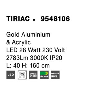Lampa podłogowa - nowoczesna Mortilla H160cm LED 3000K złota