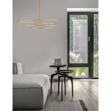 Lampa sufitowa 4 punktowa regulowana - ściemniacz triac Darren 84cm LED 3000K złoty mosiądz